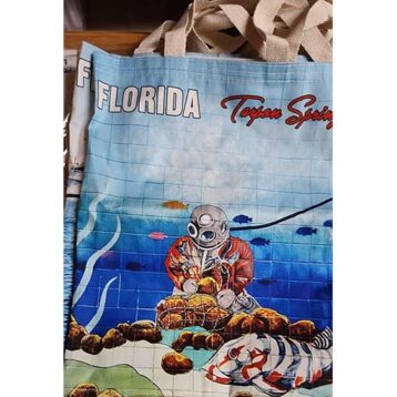 tarpon springs sponge diver tote bag