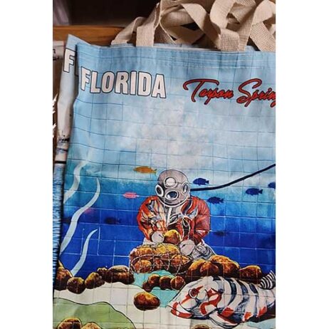 tarpon springs sponge diver tote bag